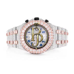 Reloj Cronógrafo de Cuarzo para Hombre Briva Luxury, con Diamantes, Cuadrado, Acero Inoxidable, Oro Rosa, Bisel de Cristal Grande, Azul - Product Image 6