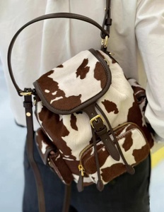 High-Volume Vintage Anti-Theft Genuine <b>Leather</b> Hair-on-Hide Fur Backpack Western Travel <b>Bag</b> Wholesale LHBP-0225 - Product Image 6