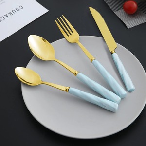 High Quality Dining Cutlery <b>Set</b> <b>Marble</b> Handle Stainless Steel Flatware Spoon Fork Knife <b>Set</b> Durable Elegant Finish - Product Image 5