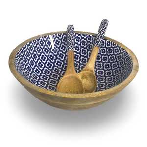 Hand Crafted Eco-Friendly Wooden Salad Bowl Set with Salad Servers and <b>Dinnerware</b> Bowls for Party Use at Wholesale Price - Product Image 2