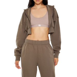 Sweat à capuche oversize pour femme en toile de coton respirante de haute qualité, avec logo personnalisé brodé ou imprimé sur le devant - Product Image 3