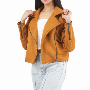 Veste en cuir suédé pour femme, couleur unie, taille ajustable, design hiver, rembourrage en coton, fermeture éclair, très vendue - Product Image 1