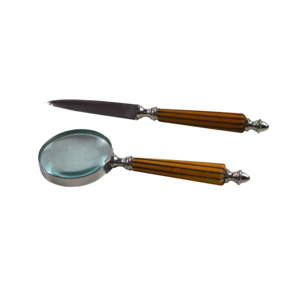Loupe avec coupe-papier et manche en bois pour la maison, le bureau, la lecture de livres, la lecture de cartes, les guides nautiques et les objets de collection - Product Image 5