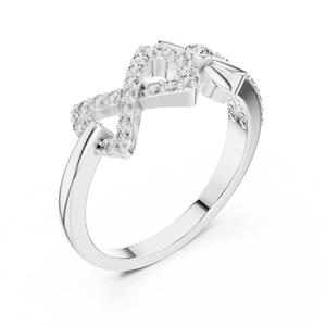 Bague Diamant Promesse Éternelle Infinie en Argent 925 Plaqué Rhodium Certifiée IGI, Cadeau Unisexe, Design Ruban Enchanté Soufflé - Product Image 2
