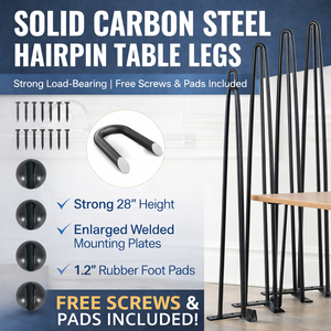 Patas de mesa tipo horquilla de 28.5 pulgadas, acero sólido, 3 varillas, capacidad de carga de 900 libras, 4 unidades, OEM de Vietnam, acero inoxidable, modernas, para comedor o escritorio, EDPTBL013 - Product Image 2