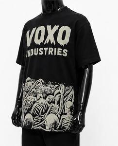 Camiseta Negra de Manga Corta para Hombre, Estampado de Calavera, Cuello Redondo, Corte Holgado, Impresión Digital, 100% Poliéster, Todas las Temporadas - Product Image 5