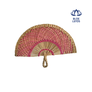 Custom Design Seagrass Hand Fan Handmade Natural Fiber Cooling Fan Vietnam Manufacturer - Product Image 1