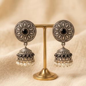 DIVYORO BLACK PEARL JHUMKA - Product Image 1