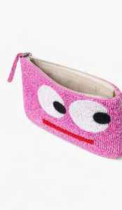 Pochette perlée faite main avec motif de visage de dessin animé mignon, porte-monnaie Kawaii amusant pour femme, mini, élégant, écologique, avec dragonne et chaîne, esthétique - Product Image 3