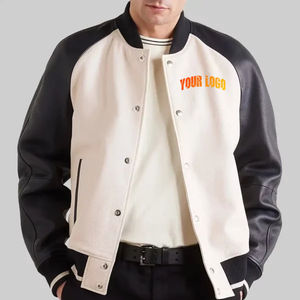 Chaqueta Varsity de Cuero con Parches de Chenilla Bordados Personalizados, Chaqueta Bomber Letterman Universitaria, Chaqueta Varsity de Béisbol de Talla Grande, Económica - Product Image 4