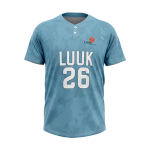 เสื้อเบสบอลผู้ชายประสิทธิภาพสูง แบบกระดุม 2 เม็ด คอวี แขนสั้น พิมพ์ลายแบบซับลิเมชั่น ระบายเหงื่อได้ดี สำหรับทีม - Product Image 4