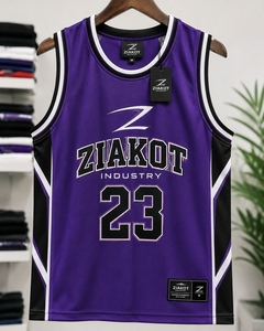 Maillot de basket authentique rétro violet noir-blanc personnalisé, le plus vendu en gros directement de l'industrie - Product Image 2