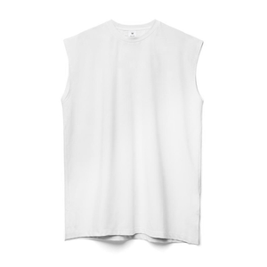 Débardeur de sport blanc uni pour homme, personnalisable avec logo, idéal pour la gym et le fitness (OEM) - Product Image 3