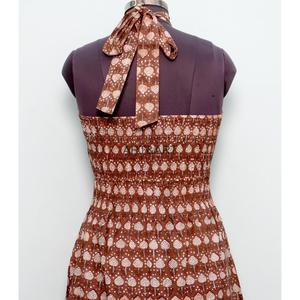 Loose Printed 100% Cotton V-Neck Maxi Dress for Women Floral Pattern Eco-Friendly & Washable Summer Beach Wear - Product Image 6