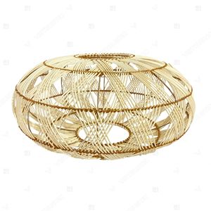 Lámpara Colgante de Mimbre Tejida a Mano con Estructura Abierta de Ratán Orgánico, Lámpara de Techo para Decoración Interior del Hogar - Product Image 6
