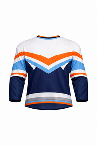Camiseta de Hockey sobre Hielo para Hombre, Cuello en V, Manga Tres Cuartos, Rayas Sublimadas, 100% Poliéster, Absorbe la Humedad, Corte Regular, Ropa para Adultos - Product Image 3