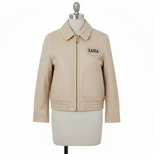 Blouson Bomber Femme en Cuir de Mouton Véritable Personnalisé 2026 – Qualité Supérieure, Imperméable, Coupe-Vent, Coton Brodé Kadia - Product Image 1