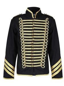 Veste Hussarde Noire Personnalisée en Laine avec Broderie Dorée, Uniforme Napoléonien, Tunique de Parade pour Hommes, Style Civil - Product Image 6