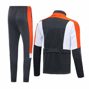 Conjunto Deportivo para Hombre en Negro, Naranja y Blanco con Bloques de Color, Sudadera con Cremallera de Manga Larga y Pantalones, Ropa de Otoño de Secado Rápido - Product Image 3