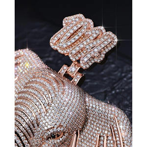 14K ทองจี้ VVS Moissanite สำหรับผู้ชายแหวนเงินฮิปฮอปเพชรแท้ดีไซน์ใหม่ HI-A12A22P จี้เพชรและเสน่ห์ - Product Image 1