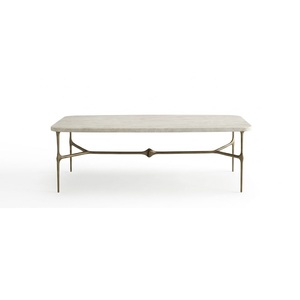 Table basse minimaliste en marbre avec structure métallique, faite à la main, mobilier moderne pour salon, plateau en marbre très vendu avec aluminium coulé - Product Image 1