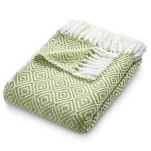Manta de Jacquard Geométrica Tejida 100% Algodón |   Manta Decorativa Boho para Sofá con Flecos |   Transpirable y Ecológico para Todas las Estaciones - Product Image 1