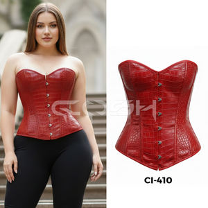 Corsets en cuir de crocodile rouge - Product Image 3