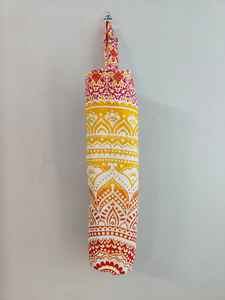 Bolsa de Yoga Tribal con Diseño Mandala Amarillo de Verano, Hecha a Mano en India con Tela de Algodón, Regalo para Amantes del Yoga - Product Image 4