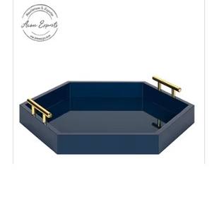 Elegante Bandeja de Servir con Espejo y Asas Curvas, Organizador Estilizado para Mesa de Centro, Barra de Bar, Decoración del Hogar - Product Image 5