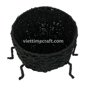 Juego de 2 cestas de jacinto de agua de Halloween, cubos de caramelo tejidos a mano con telaraña y fantasma para truco o trato y decoración de vacaciones - Product Image 4