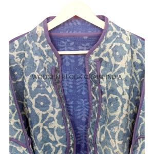 Chaqueta Kantha vintage hecha a mano con diseño único y moderno, ecológica, con patchwork, elegante, para invierno, moda femenina. - Product Image 5
