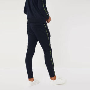 Conjunto Deportivo Azul Marino para Hombre, Manga Larga, Color Sólido, Transpirable, de Poliéster - Product Image 4
