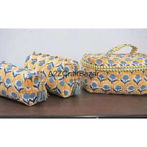 ชุดกระเป๋าเดินทางผ้าฝ้ายลายทาง 3 ชิ้น ขนาดใหญ่ กันน้ำ เป็นมิตรกับสิ่งแวดล้อม หูหิ้วนุ่ม ทนทาน ใช้ซ้ำได้ - Product Image 3