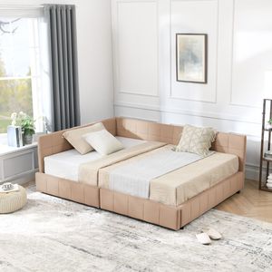 Letto contenitore matrimoniale trapuntato con schienale e braccioli confortevoli, divano letto imbottito per camera da letto - Product Image 6