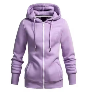 Hoodies grandes tailles pour femmes, abordables et entièrement personnalisables, avec col roulé et fermeture éclair, modèles courts. - Product Image 1