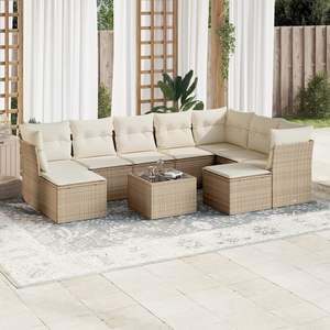 Set Divano da Giardino Beige e Bianco Crema - Product Image 1