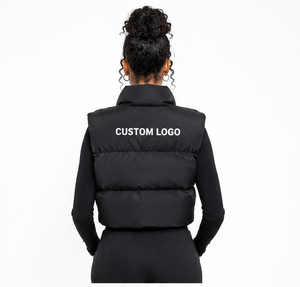 Chaleco Acolchado Personalizado con Logotipo, Cuello Alto, Sin Mangas, Cálido, Impermeable, Estilo Safari para Mujer - Product Image 3