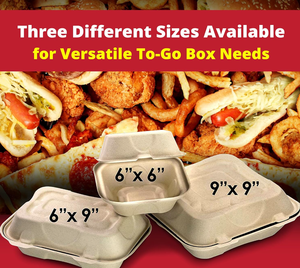 Contenedor de Alimentos Desechable de Bagazo, Ecológico, Biodegradable, Resistente a Fugas, Tipo Concha, con Bisagras, Apto para Microondas - Product Image 2