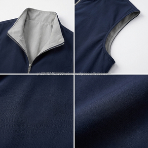 Custom <b>Mens</b> <b>Navy</b> <b>Blue</b> Stand Collar Casual Reversible Breathable Winter Warm <b>Gilet</b> & Trouser Set OEM Clothing Manufacturer - Product Image 6