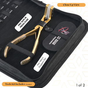 Kit d'extensions de cheveux vierges de cheveux humains de qualité supérieure-Pince à presser et grattoir à ruban - Product Image 2