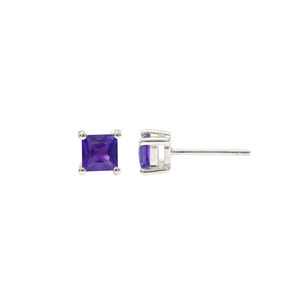 Handmade 925 <b>Sterling</b> <b>Silver</b> Amethyst <b>Studs</b> Push Back Earrings 0.77CTW Prong Set Gemstone Earrings for Women Fashion Jewelry Lot - Product Image 2