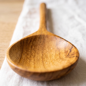 Food Grade Polished Teak Wood Classic Eco-Friendly Durable Soup Spoon 18x4.5cm - Product Image 3