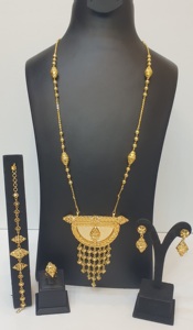 Gold Plated Ethnic Tassel Necklace and Earring Set for Women Wedding Jewelry Alloy Fashion Jewelry Sets - Product Image 4