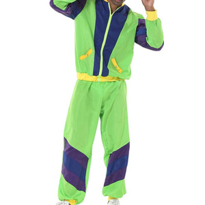 Unisex Color Blocking Tracksuit Full Sleeve Zipper Fly Loose Fit Sporty Style Green <b>Purple</b> Yellow Polyester Adult Spring Wear - Product Image 3