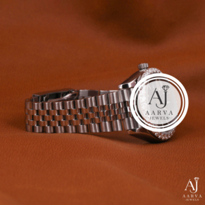 Montre à bracelet en acier inoxydable avec cadran en diamant, mouvement à quartz analogique, bracelet de 20 mm, cadran rond, bijoux pour femmes - Product Image 2