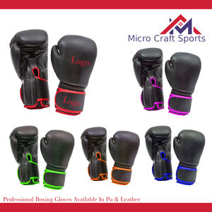 Guantes de Boxeo Profesionales de MMA en Cuero con Logotipo Personalizado y Cierre, Equipo de Entrenamiento de Boxeo de Sialkot, Pakistán - Product Image 2