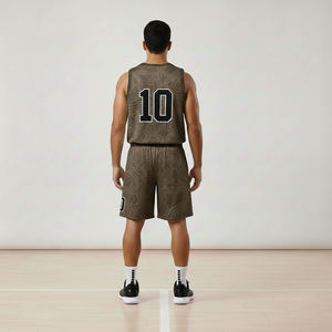Ensemble d'uniformes de basketball unisexes personnalisables, imprimés par transfert thermique, respirants, à séchage rapide, réversibles, avec emplacements pour logo personnalisé - Product Image 3