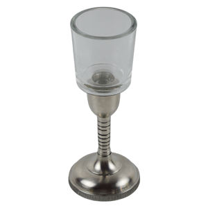 Portavelas Clásico y Elegante con Acabado Plateado, Diseño de Portavelas para el Hogar, Villa, Cena y Boda - Product Image 1