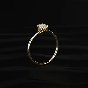Emerald Cut <b>Split</b> Shank <b>Ring</b> Stone With IGI Certified VVS-VS Clarity Buy Direct From Indian Trusted Supplier - Product Image 3