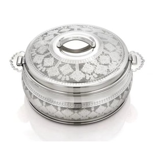 Casserole ronde en acier inoxydable avec motif arabe 24 cm, ustensile de cuisson durable pour cuisinières à gaz et à induction - Product Image 1